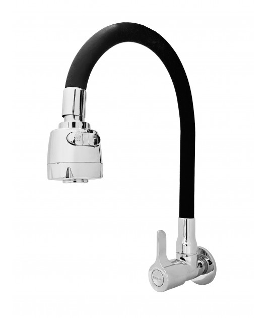 LLAVE PARA LAVADERO CROMADA PICO FLEXIBLE NEGRO - BRIKKEL WAVE METUSA - Imagen 2